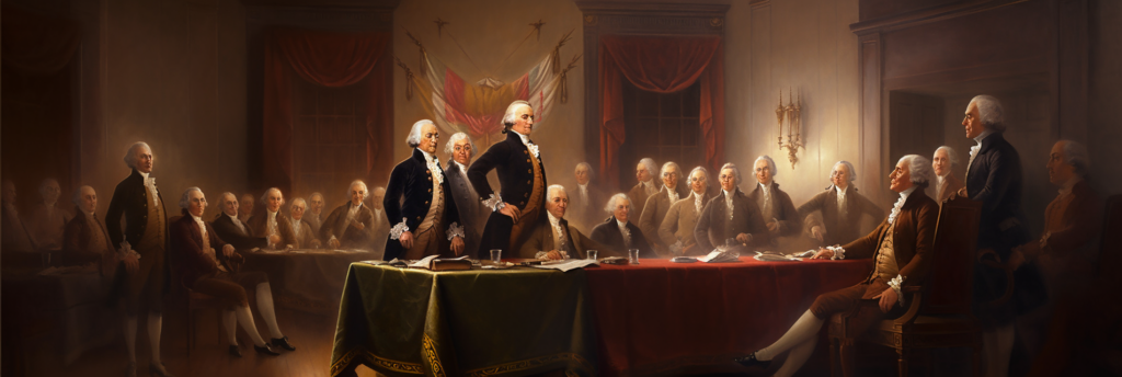 Oil Painting of Signing of the Declaration of Independence